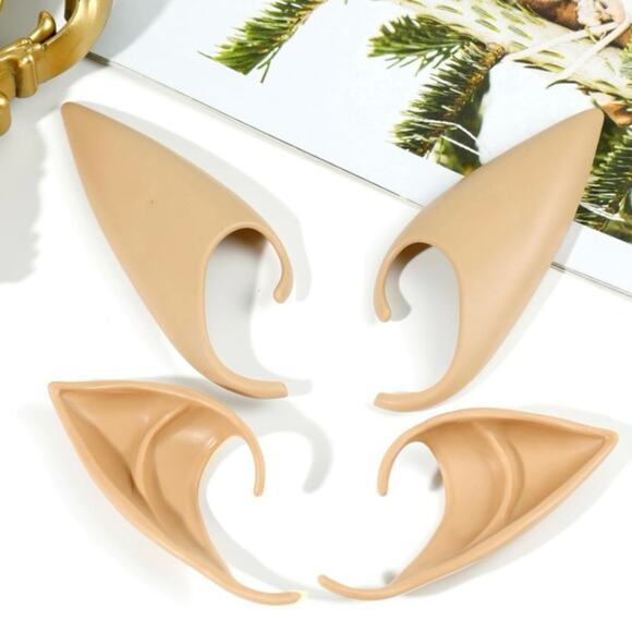 2 Pair Pointed Fairy Elf Ears 2 Sizes Long Short Cosplay Halloween Costume - Picture 5 of 12